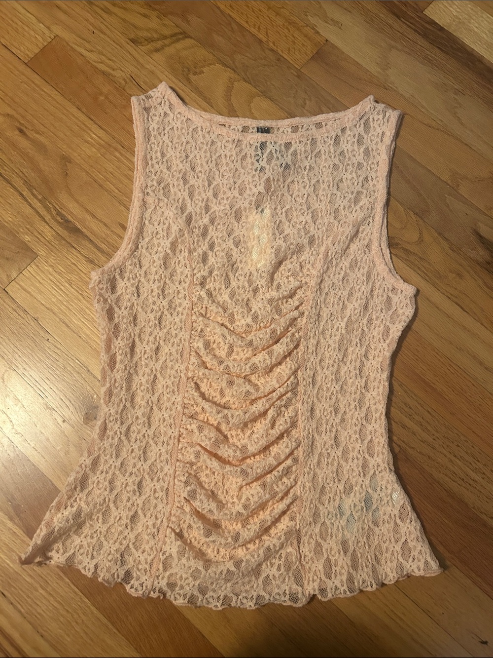 Anthropologie Peach Lace Sleeveless Tank